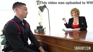 MILF Sara Jay Seduces Xavier Aries: Cum-Filled Office Encounter!