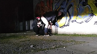 Outdoor Exposure Girl Licks Guy's Ass