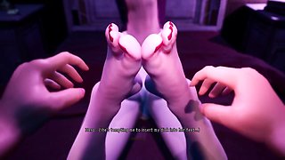 Stepbrother Cum From Footjob After Licking My Feet And Sucking Toes With Anime Hentai