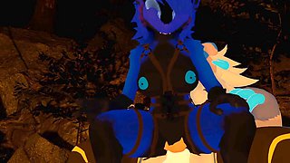 Chick Nardo Tory gets wild camping ride on a furry brute