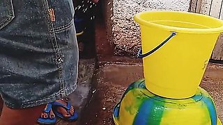 Bathing My Pregnant GF Outdoor,dirty Environment Vibes