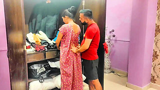 Desi landlord punishes thieving maid with hardcore sex in Hindi