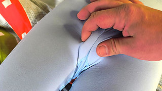 The Step Brother Dared to Touch My Virgin Pussy! Follows the Contour of My Pussy in Leggings