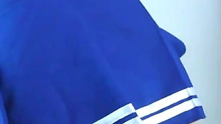 Thai Girl Cosplays as a Japanese College Girl, Sitting and Humping a Dildo