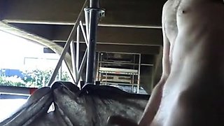 Construction Cock Outdoor Handjob