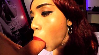 Submissive Ladyboy Blowjob And Bareback Ass Fuck