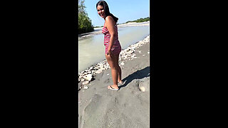Girl Was Lost on the Beach and a Tender Farmer Helps Her and in Return Gives Her a Good Blowjob