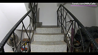 Golden Climax on the Stairs Wet Fingers & Loud Moans 244the Final Part of My Golden Series