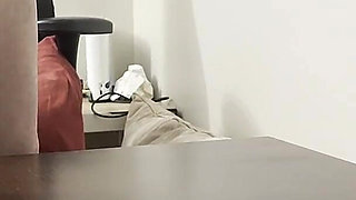 Man Cums on Table and Teen Step Daughter Rubs Her Pussy in It