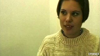 Blonde cashier's daring passion unfolds in a vintage intimate encounter