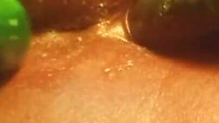 Anal First Time, Tight Anal Training with a Cucumber