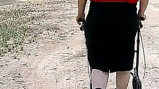 Sexy Nurse Vicki Walks in Park Flashing and Teasing You