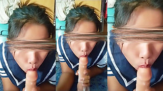 Asian Student Subjected to Big Loads of Cum Cums Like a Slut (+18)