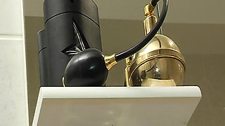Brunette French Doll Shaves Her Cunt While Being Assfucked