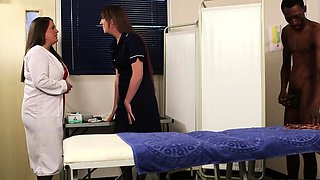 CFNM IR doctor and nurse suck in 3some