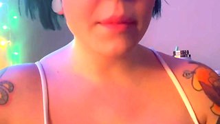 Glamour babe with big boobs masturbates in lingerie