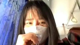 two sisters being sensual on the bus for the camera 84412590