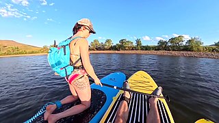 Ass getting wrecked by a massive dick during lakeside fun