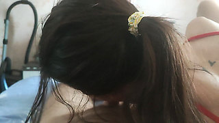 Young Stepsister Wants to Suck Cock Quickly and Skip Classes