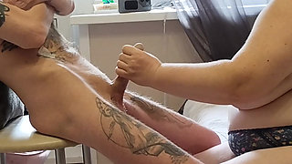 Mother-in-law sucks cock until I cum in her mouth