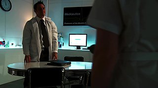 Fishnetted Blondes Paige Ashley and Sunny Lane Take Turns Getting Pussy Fucked and Creamed in Naughty Nurse 3some