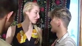 Russian Milf Seduced Threesome Sex Two Young Dudes