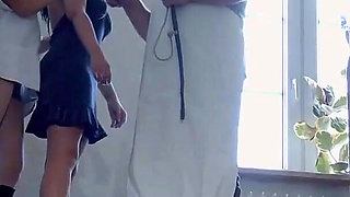 Lazy Cleaning Girl Andrea Has to Absolve a Rough Work Training