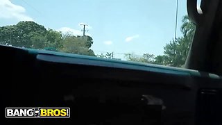 Bangbros - vanessa marie shows her wet breasts and rails ethan seeks’ cock on the screw bus