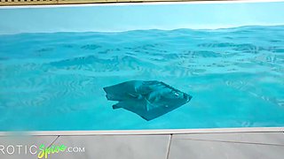 Sheila saved a big dick dude from drowning and got her reward