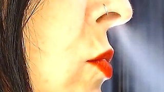 Sexy Red Lips Profile Smoking