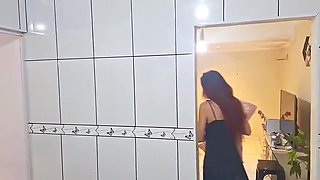 Young Step Son Shares Bed With Hot Brazilian Stepmom In Uniform - Family Taboo Handjob POV