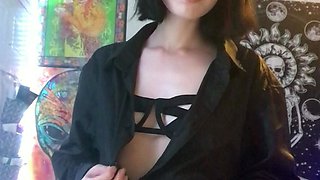 Small titted brunette amateur anal nailed at home