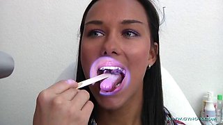 Brunette slut medical exam female doctor