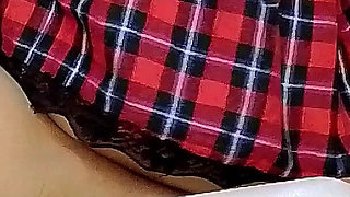 Fucking All the Holes of My Stepsister Dressed as a College Girl - Rubbing Ass, Masturbation, Vaginal & Anal