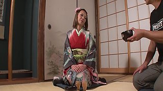 Sexy Japanese Girl Masturbates with Passion in Front of a Guy