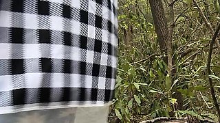 Naughty Maid in the Wood up Close Pisses the Most