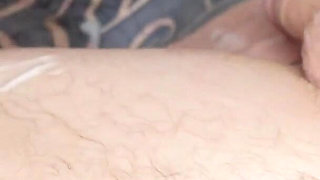 Bald Guy Taking Huge Dildo in the Ass in the Bathroom