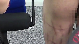 Female Boss Shaves Pubic Hair of Male Employees for Lingerie Models, Draws Lingerie on His Bodies, and Colors It with Hot Wax