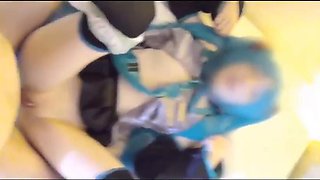 No face revealed First time Miku Cosplay raw sex: Big Tits, Blowjob  Amateur Porn