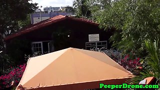 Peeping drone seeing lesbians