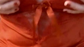 Cuckold husband films his housewife showing her big tits and nipples and flashing her hungry and tight ass hole