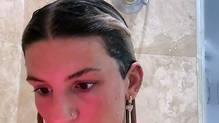 Petite small tit babe with perfect pussy masturbates