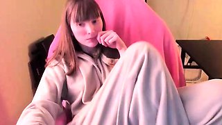 Pink labia close up of naive brunette