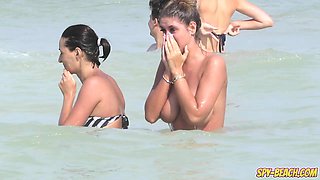 Topless - Bikini Beach HORNY Teens - Voyeur Beach Video