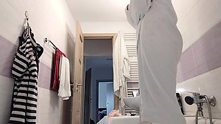 Latina with Big Ass, Hairy Pussy, Big Tits, Big Ass. Horny MILF Strips and Masturbates with Moans.