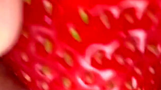 Amateur Video Strawberry Was Placed Into Slim Girl Asshole and Has Perfect Smell
