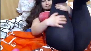 Russian Girl Teases in Spandex Yoga Leggings - Webcam Show