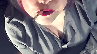 Mummy Wants You To Suck Her Big Cock As She Smokes - Strapon Smoking Fetish BBW MILF Mommy