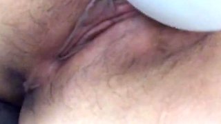 Chinese girl's quick pulsating orgasm with a vibrator