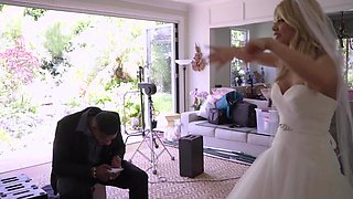 Slim Busty Blonde Bride Cheats On Her Fiancé, Running Away From The Wedding To Enjoy Massive BBC